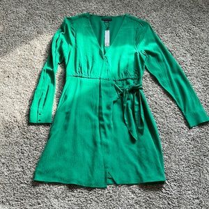 NWT Sanctuary Green speckle wrap dress with tie sz 10 $155